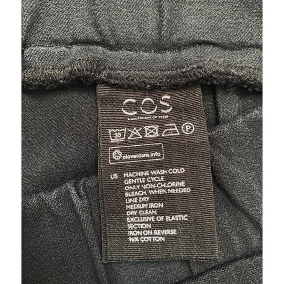 COS Tight Fitting Elastic Waistband Slightly Bootcut Black Chinos in Size 8 - Picture 9 of 10